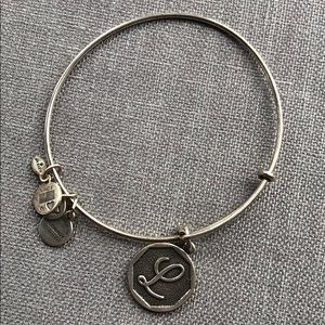 Alex and Ani “L” initial silver bangle bracelet
